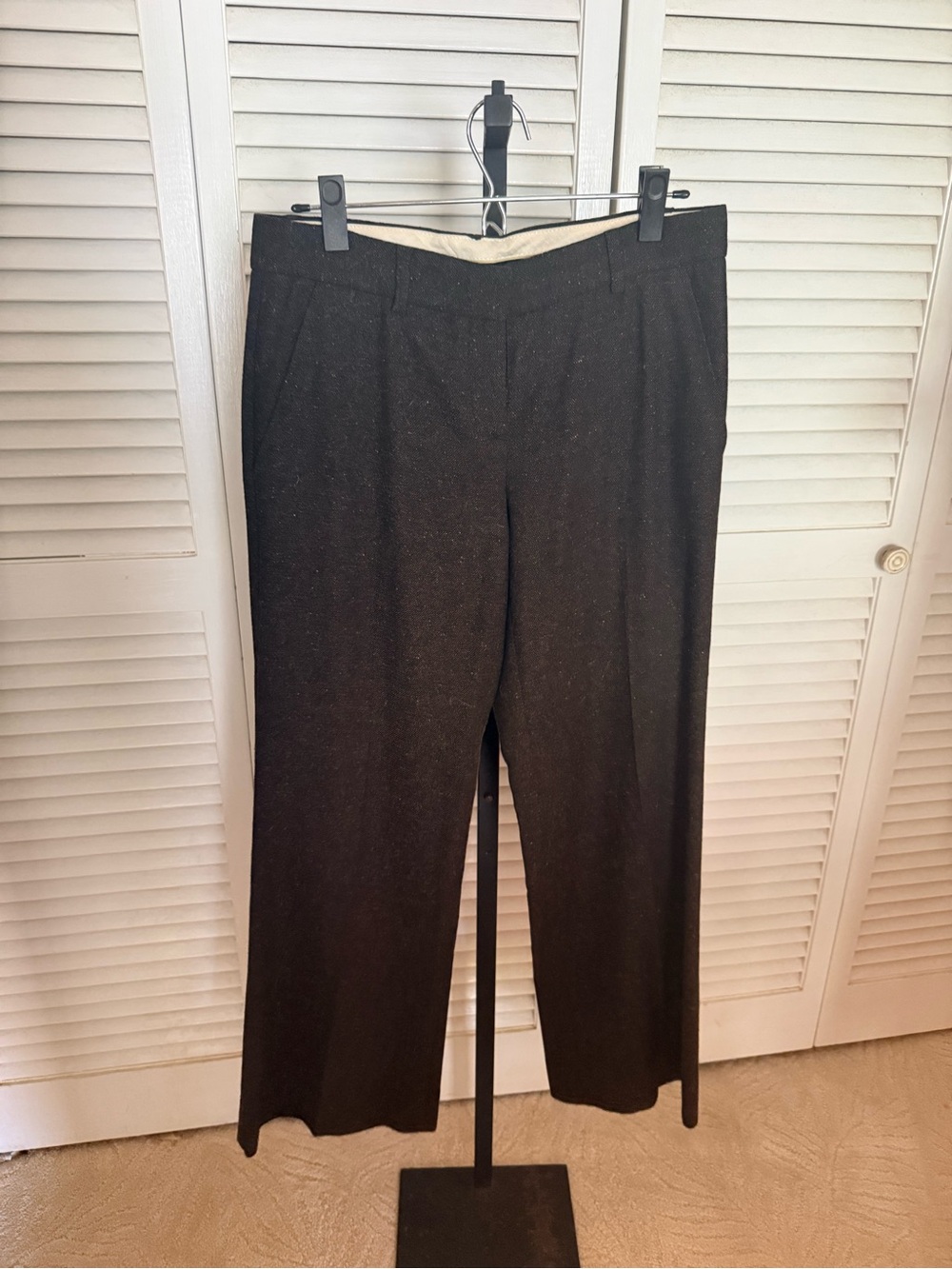 Theory Black Dress Trousers with Cream Lining